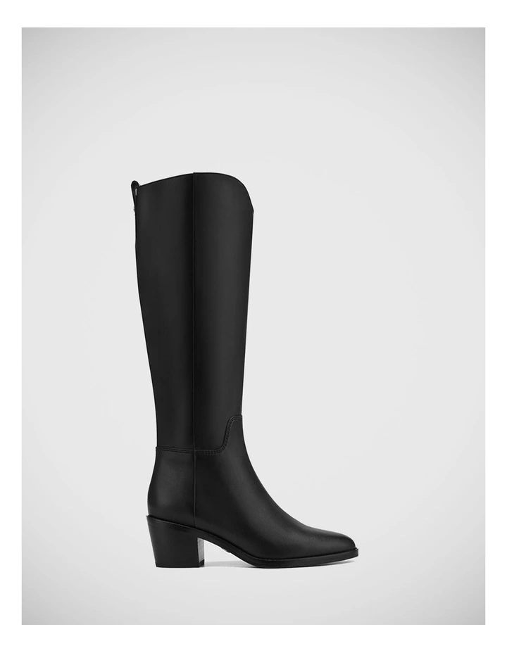 Joss Leather Long Boot in Black