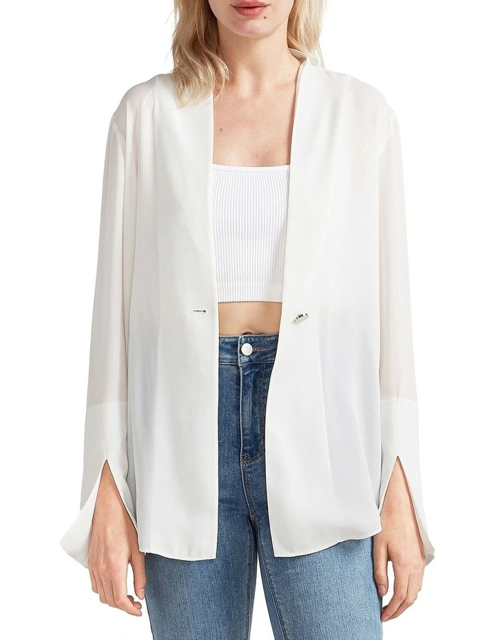Sheer Genius Lightweight Blazer in White