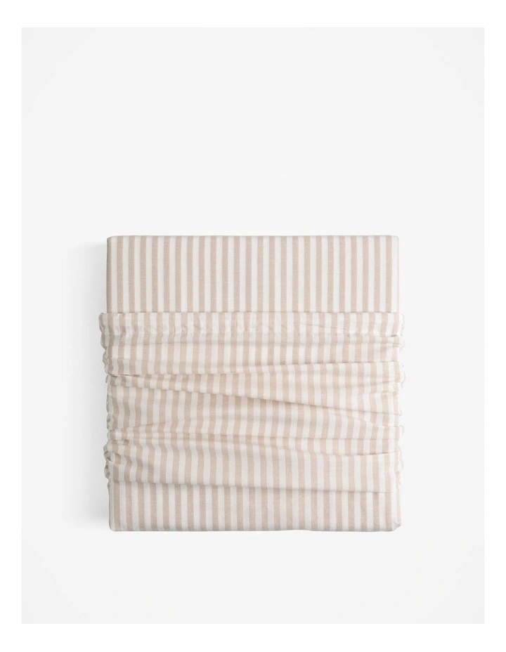 Brae Australian Cotton Stripe Queen Quilt Cover in Natural