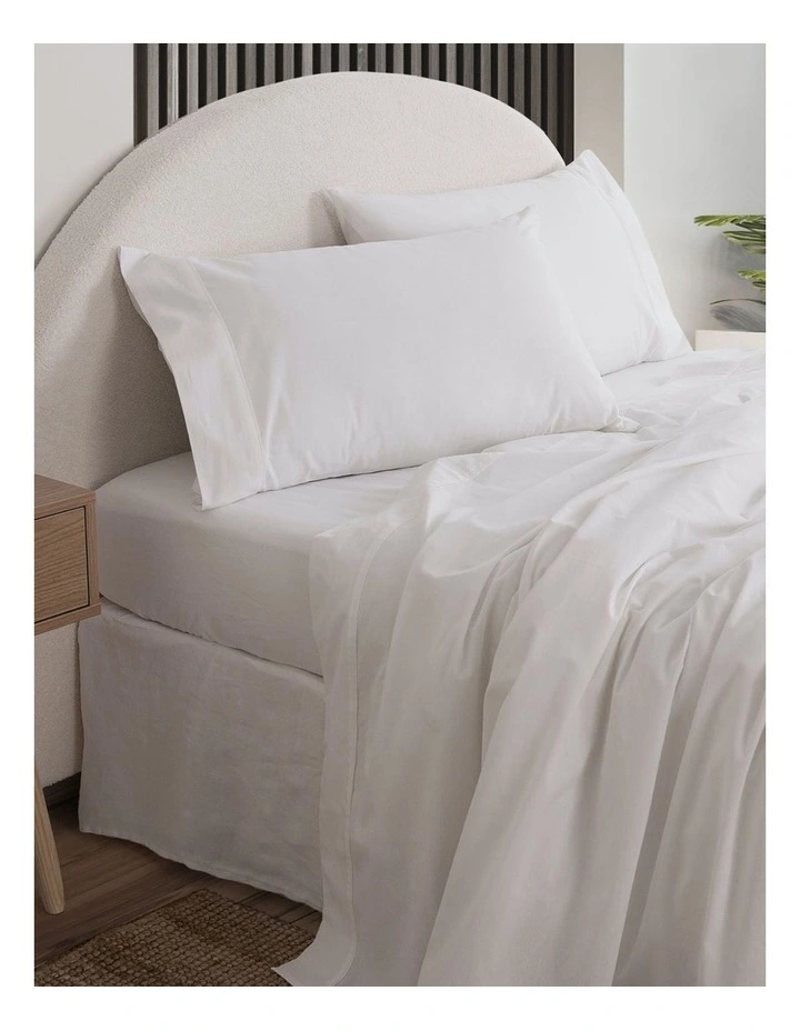 Vintage Washed 100% Cotton Sheet Set in White