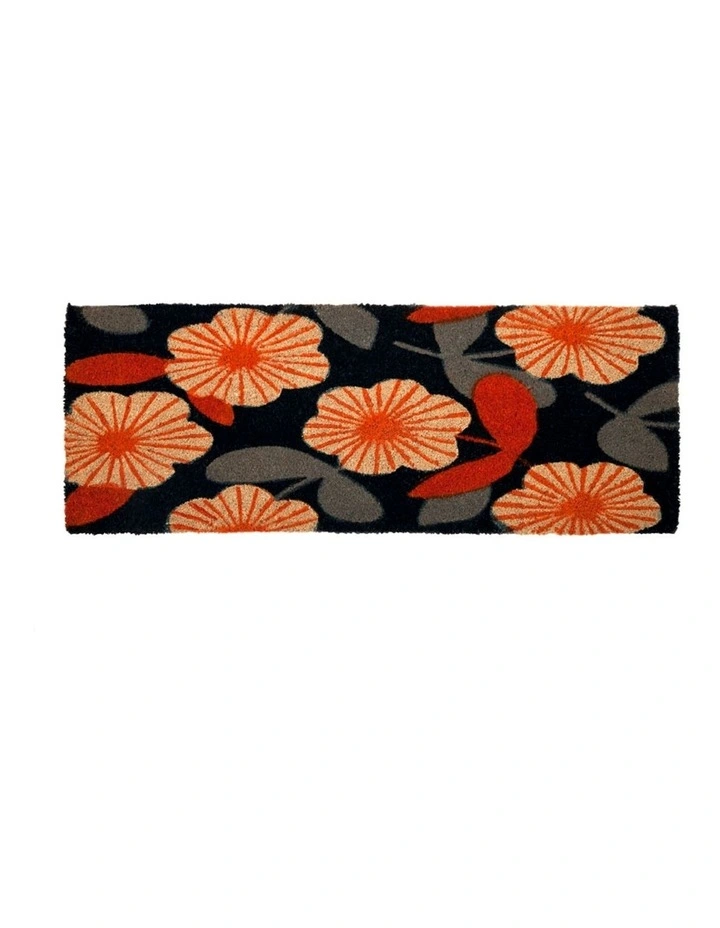 Floral PVC Backed Coir Doormat 45x120 cm