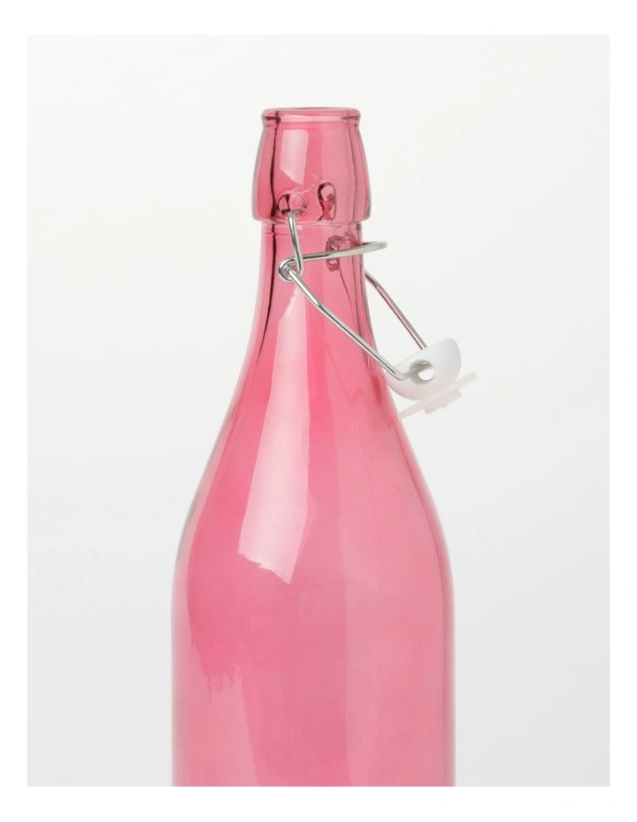 Coloured Glass Bottle 1L in Pink