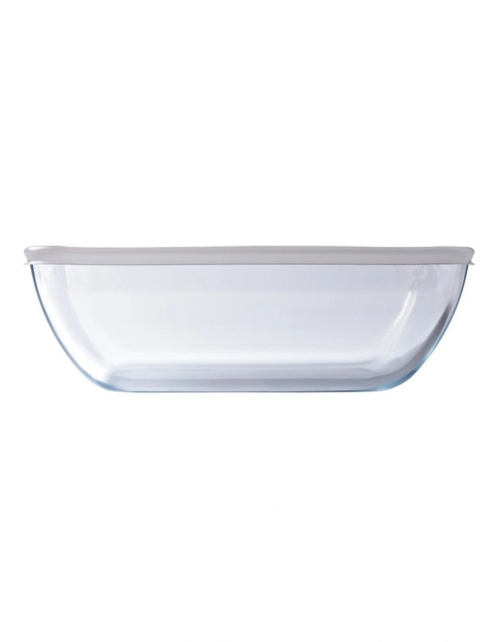 Rectangular Dish With Plastic Lid 27X22X9cm 3.5L