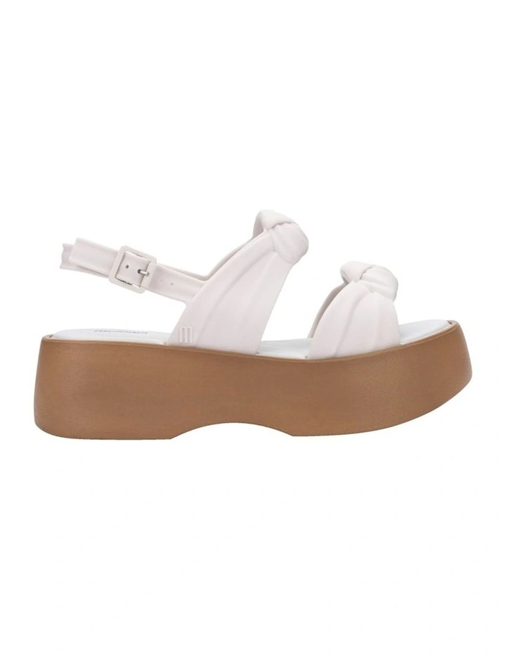 Melissa Velvet Platform Heels in White/Beige