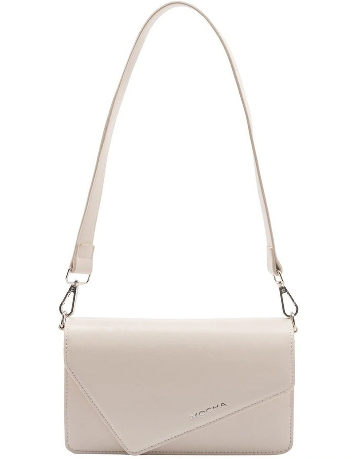 Violet Asymmetrical Crossbody Bag in Cream