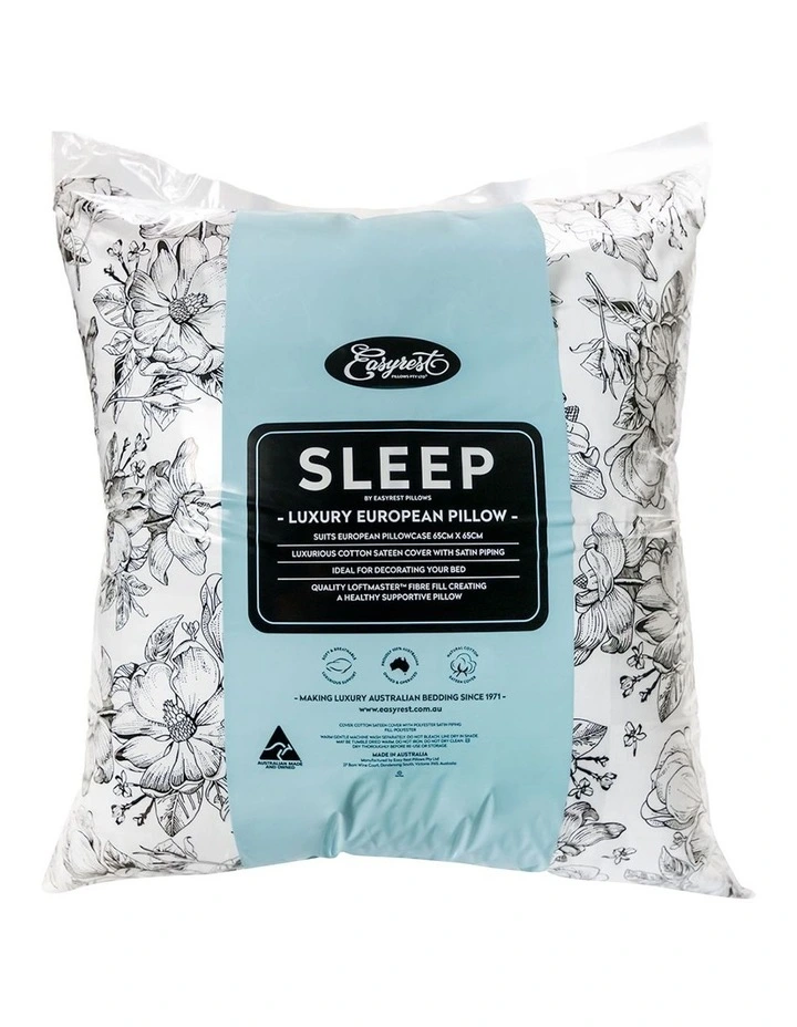 Sleep Luxury European Pillow in White