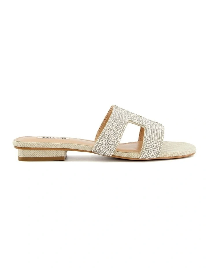 Loupe Flat Sandal in Silver