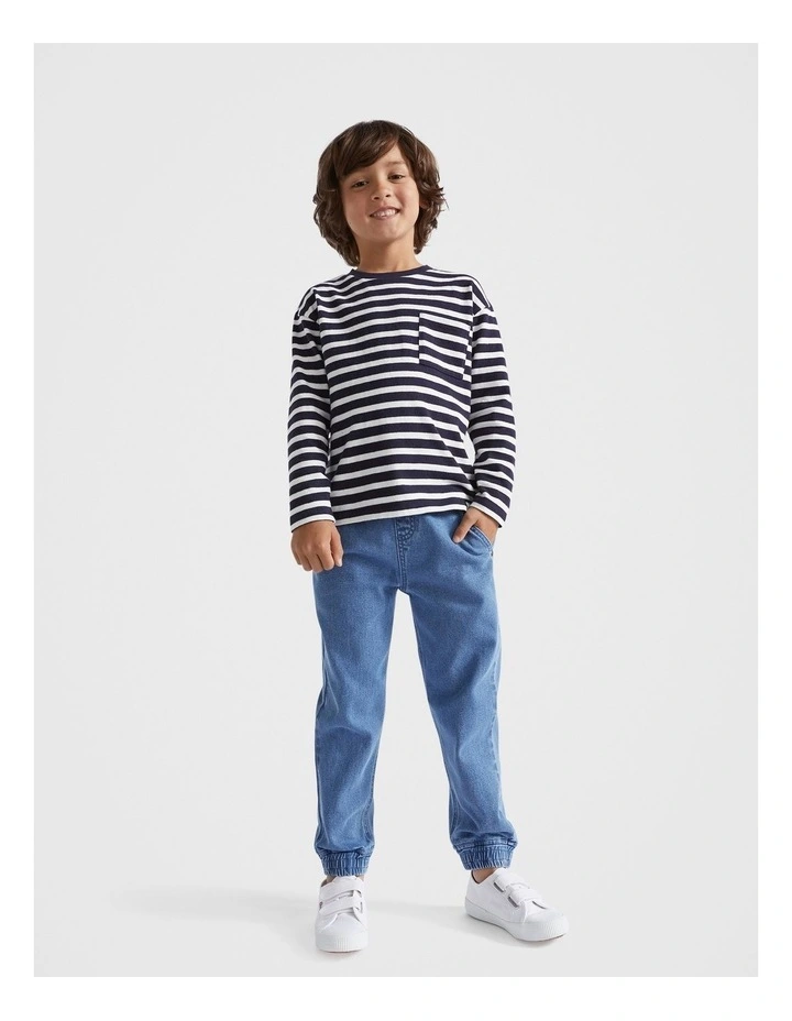 Core Rugby Pocket Tee in Midnight Stripe