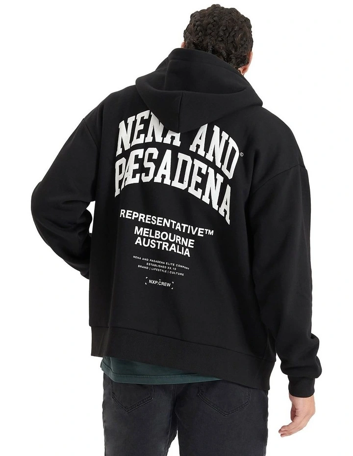 Overtaking Relaxed Hooded Zip Sweater in Black