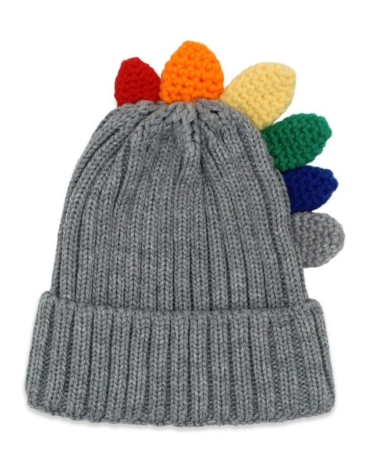 Dino Mini Beanie in Grey