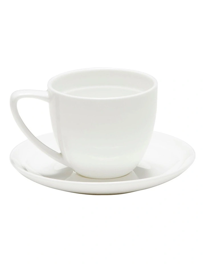 Edge Espresso Cup And Saucer Set in White