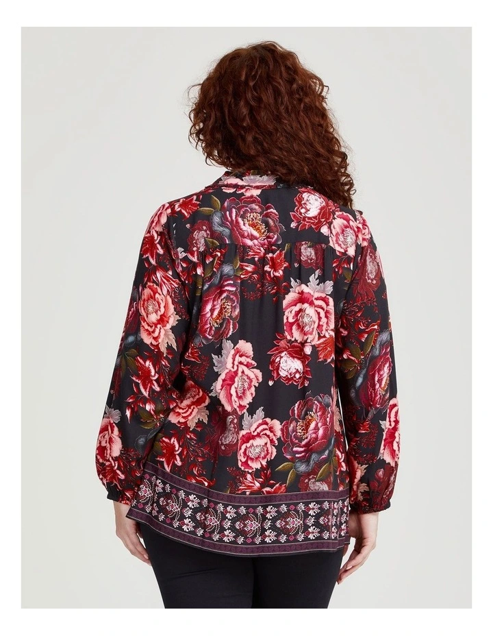 Natural Blush Floral Top in Print