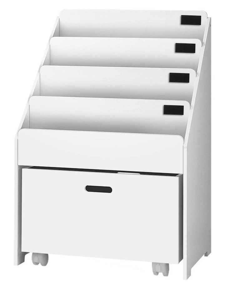 Kids Bookshelf Storage Organiser in White