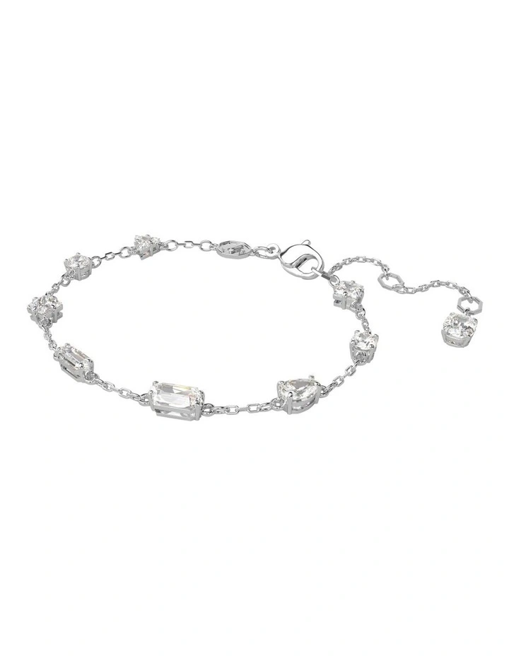 Mesmera Bracelet Mixed Cuts Scattered Design Rhodium Plated in White