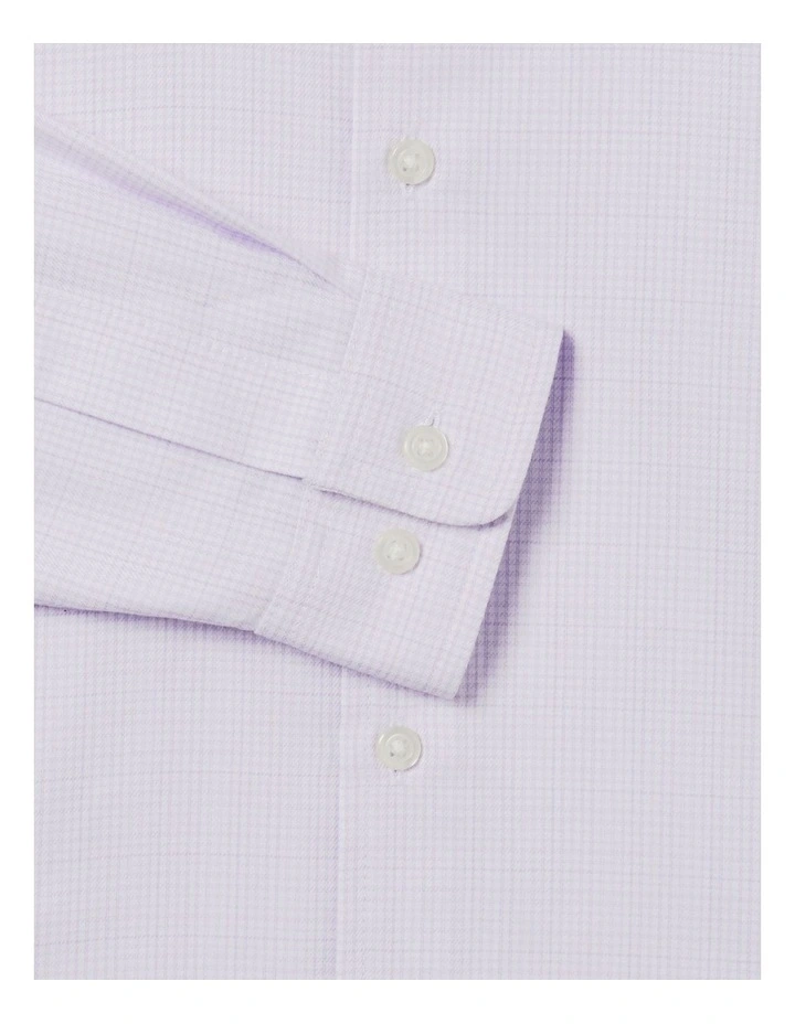 Junior Fit Dobby Check Shirt in Lilac