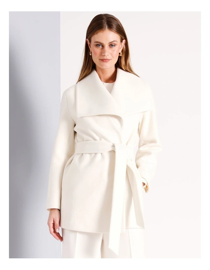 Wrap Coat in Ecru