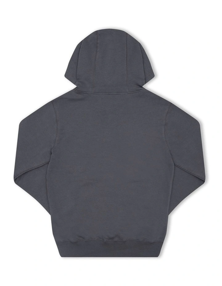 Junior Script Hoodie in Grey Ocean