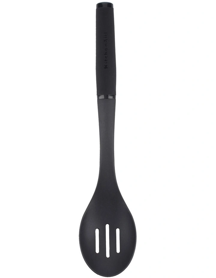 Soft Touch Nylon Slotted Spoon in Black