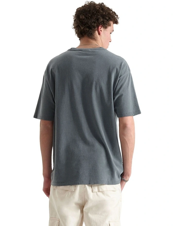 North Port Heavy Box Fit Tee in Pigment Charcoal
