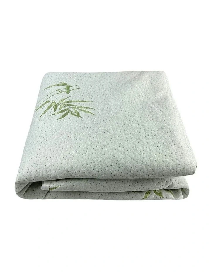 Bamboo Jacquard Mattress Protector King in White
