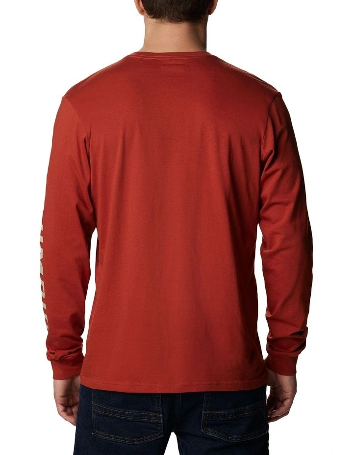 Rockaway River Graphic Long Sleeve Tee in Warp Red