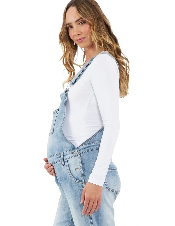 Denim Overalls in Pale Blue