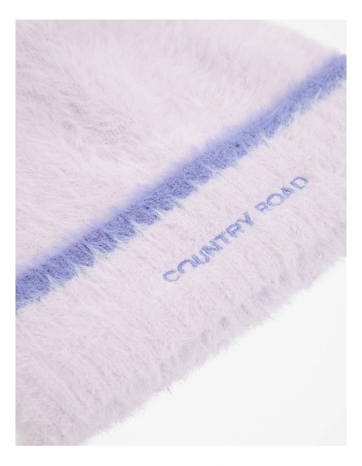 Fluffy Knit Beanie in Lilac