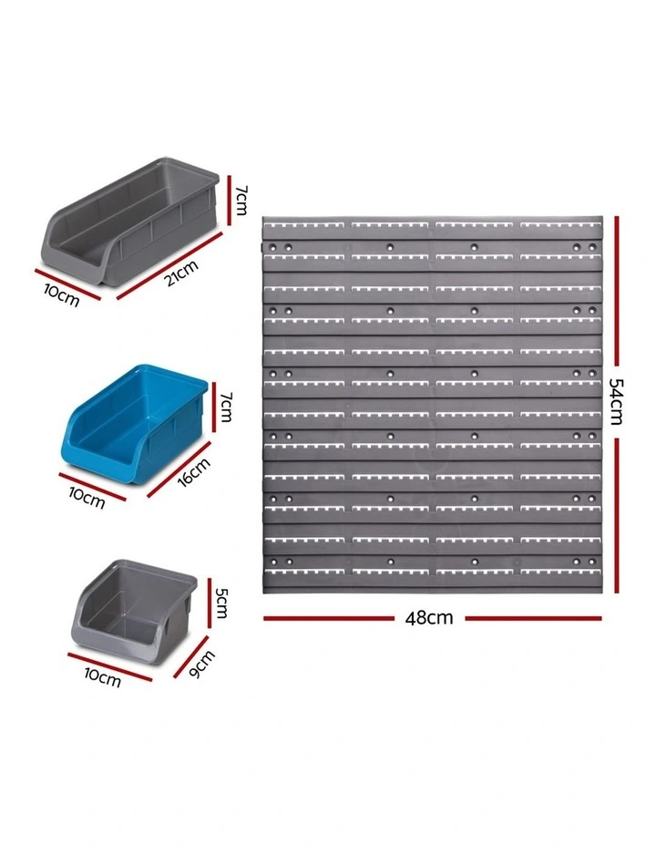 Giantz 48 Bin Wall Mounted Rack Storage Organiser