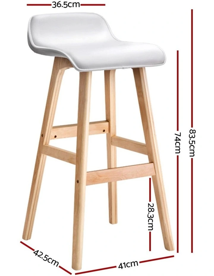 Bentwood x2 Kitchen Bar Stools in White