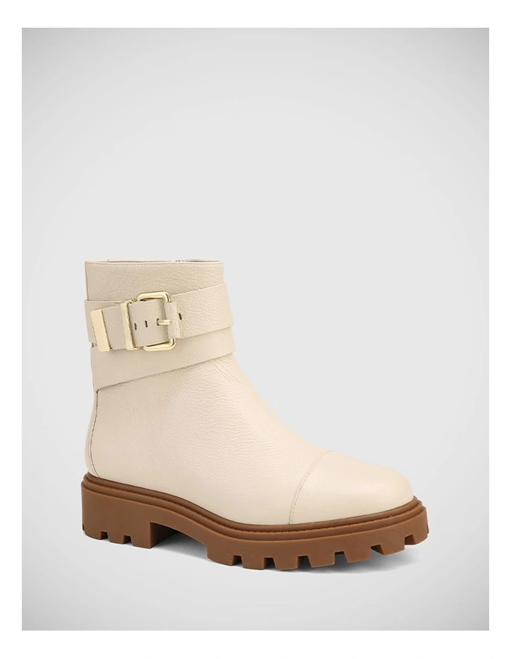 Fenton Leather Ankle Boot in Vintage Ivory