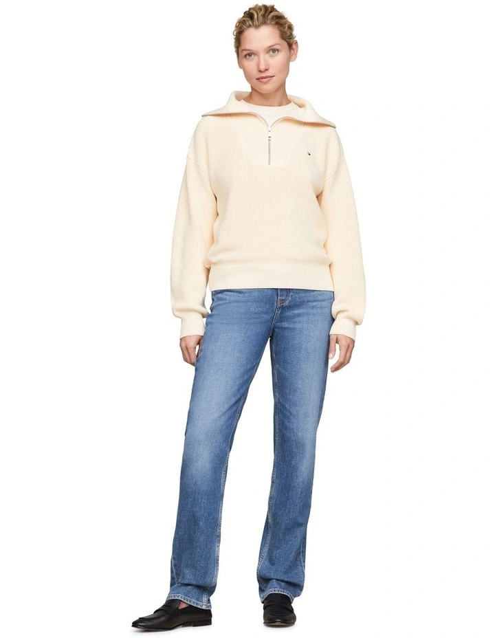 Cardi Stitch 1/2th Zip Sweater in Calico