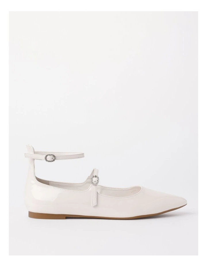 Emma Flat Shoes in Bone Patent