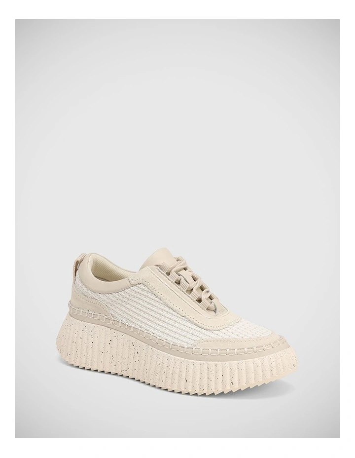 Kylah Suede and Textile Sneaker in Ivory