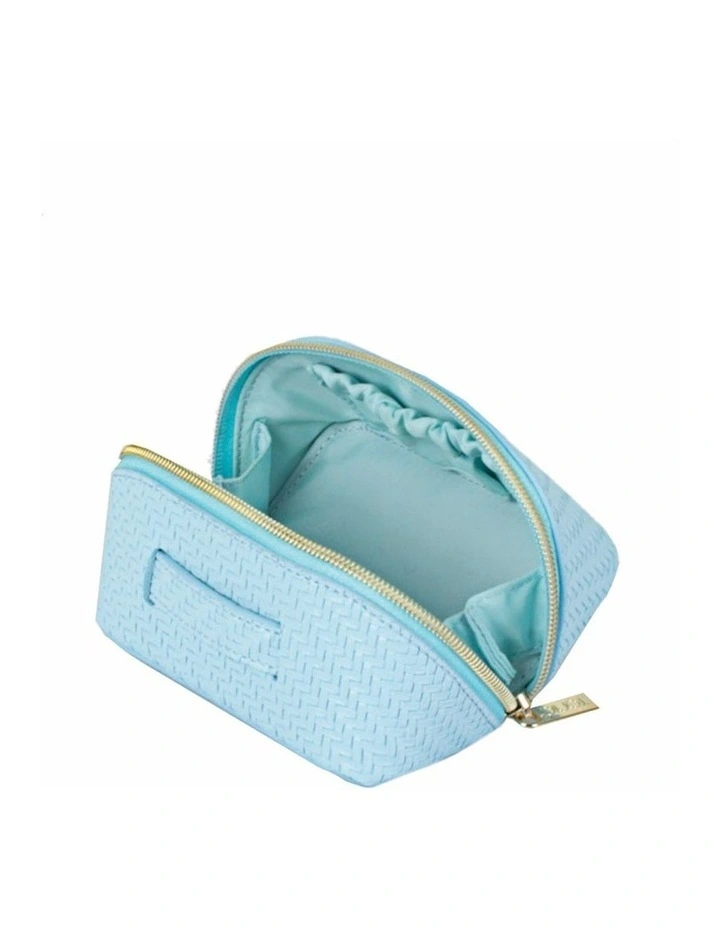 Herringbone Beauty Bag Small in Bluebell