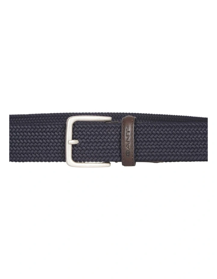 Elastic Braided Belt in Navy