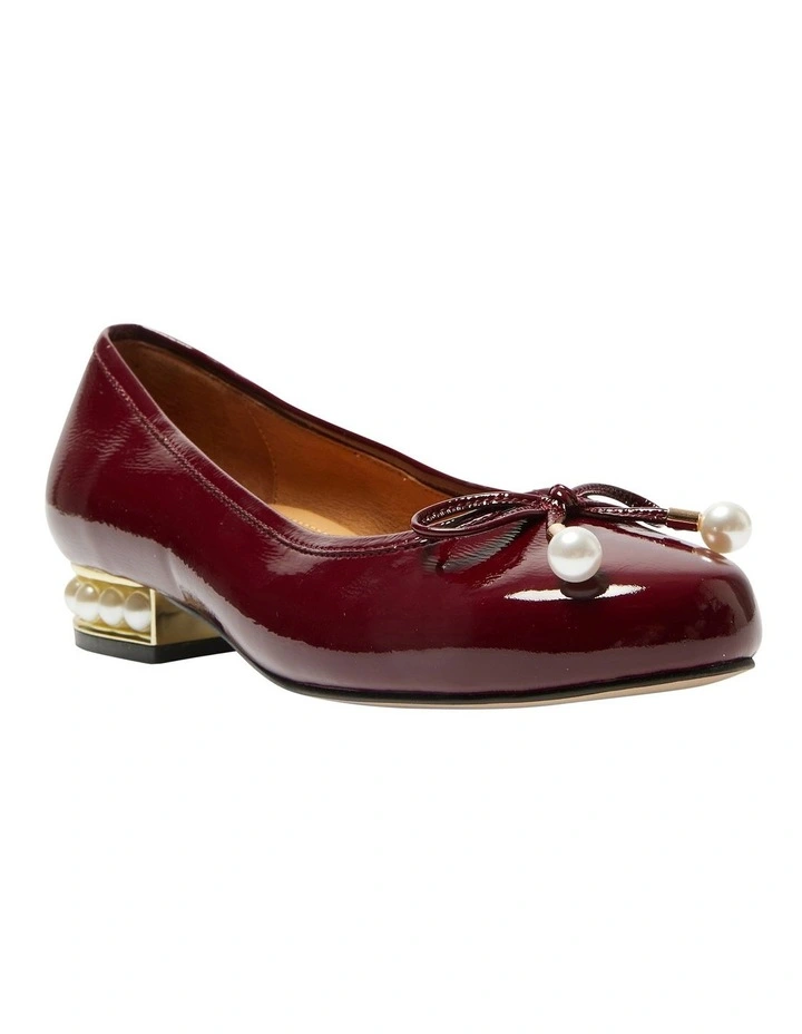 Paris Ballet Flats in Wine Patent Leather