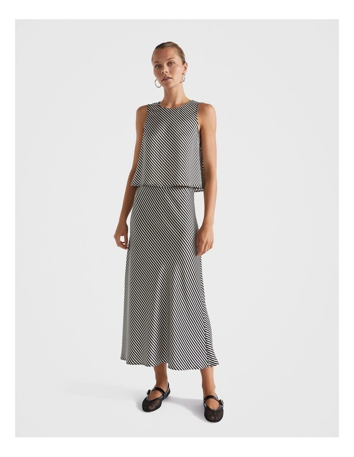 Diagonal Top in Black Stripe