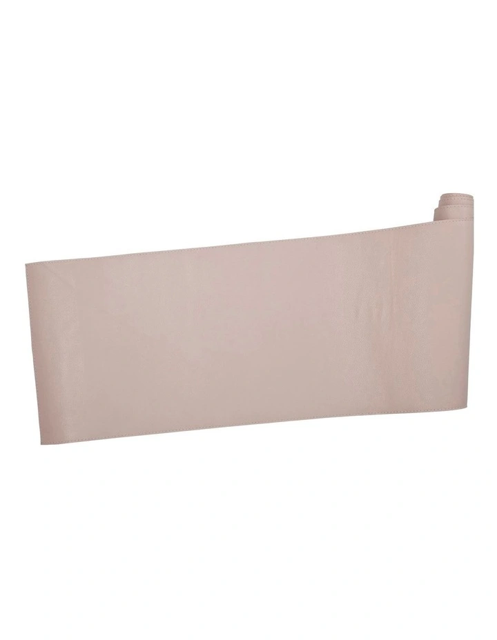Table Accents Leather Look Cowhide Runner In Salt