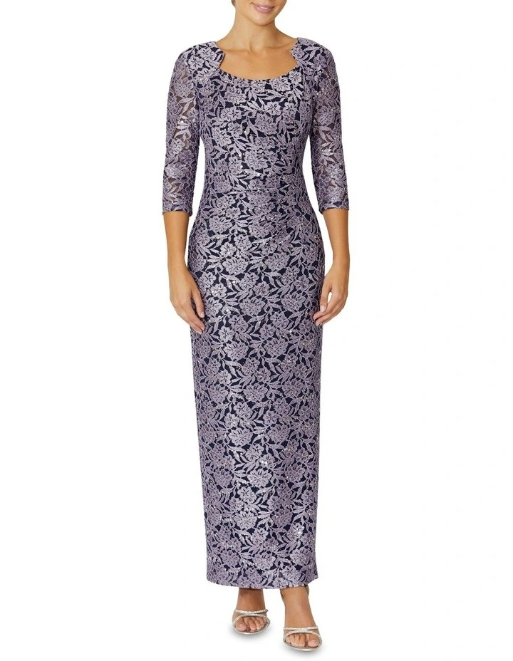 Helena Stretch Lace Gown in Lilac