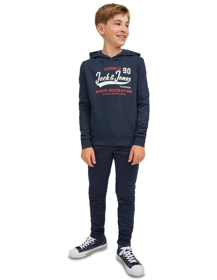 Hooded Logo Sweat in Navy Blazer