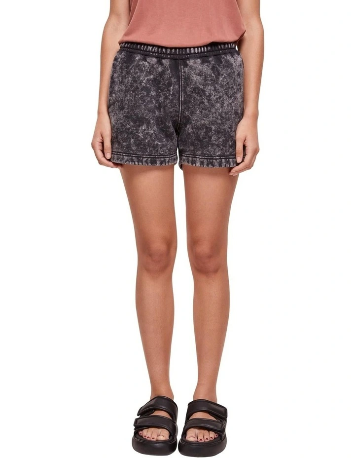 Towel Washed Sweat Shorts in Black