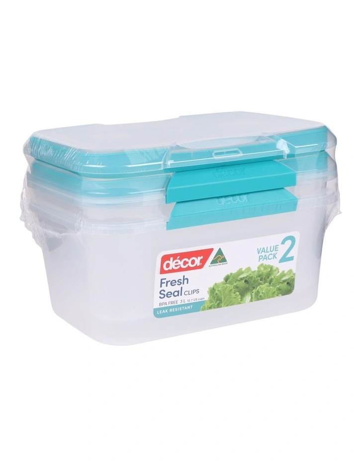 Fresh Seal Clips Oblong 3L 2 Pack in Clear