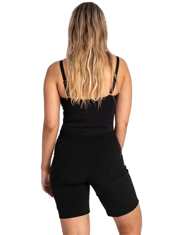 Lower Thigh Boardshort in Black