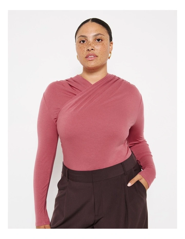 Cross Front Top in Desert Rose