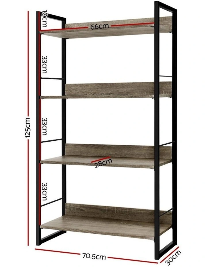 Book Shelf Display Shelves Corner Wall Wood Metal Stand Hollow Storage