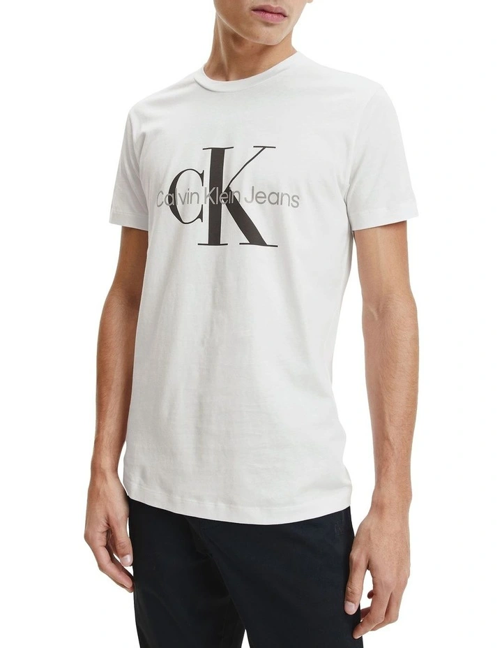 Core Monogram Slim Tee in Bright White