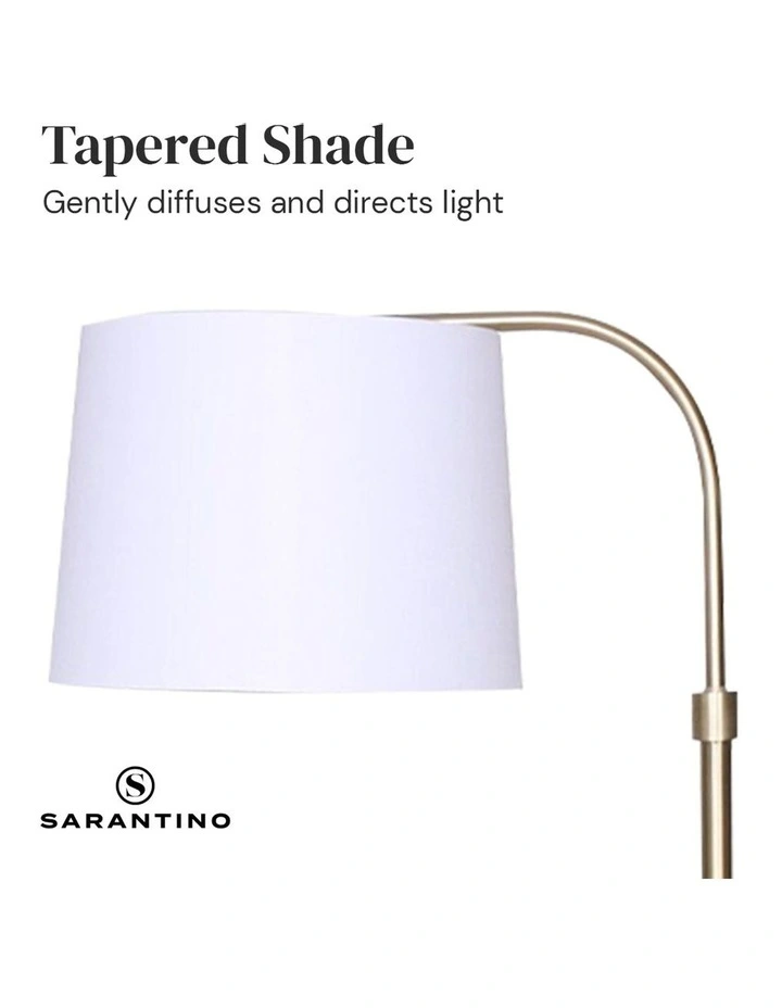 Metal Floor Lamp Adjustable Height Brass