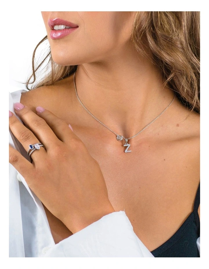Luxury Letters 'Z' Initial Pendant in Silver