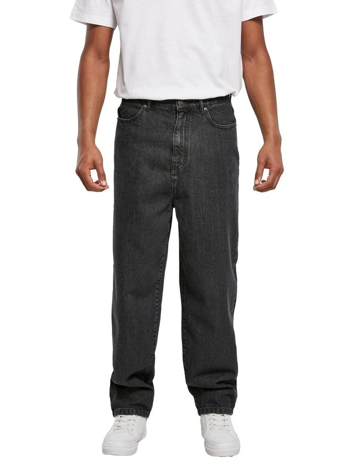 90's Denim Jeans in Black/Acid Wash