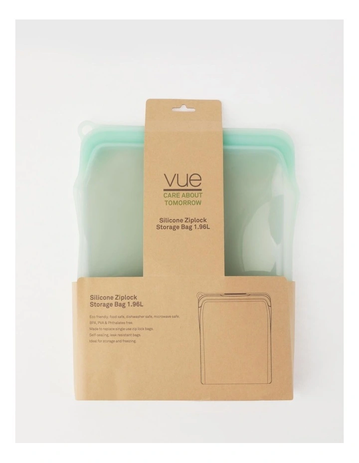 Silicone Ziplock Storage Bag 1.96L in Mint
